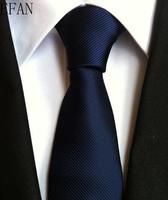 Fashion Neckties Classic Men's Stripe Yellow Navy Blue Wedding Ties Jacquard Woven 100% Silk Men Solid Tie Polka Dots Neck Ties 4